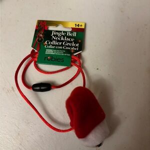 Red and White Jingle Bell Necklace